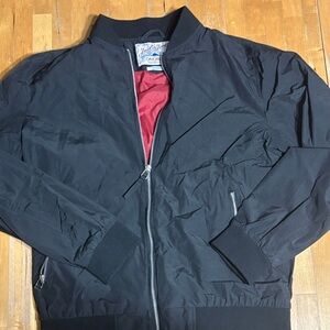 Jack&Jones Black Bomber Jacket with Red Interior